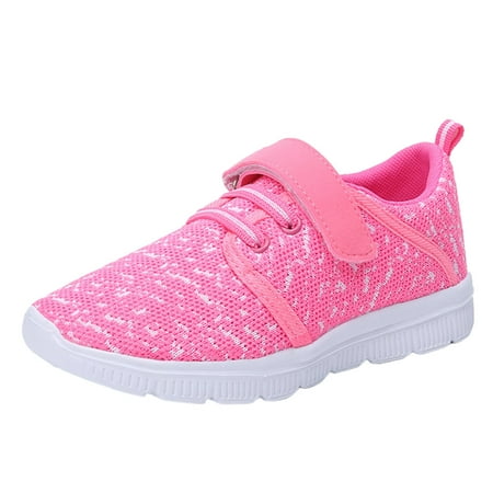 

DNDKILG Toddler Baby Girls Boy Soft Sole Non-Slip First Walkers Shoes Kids Spring Summer Fall Breathable Sneakers Pink 1Y-14Y 30