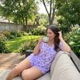 thumbnail image 7 of Loritta Secret Tie Dye Womens Pajama Sets Short Sleeve 2 Piece PJ Sets Women Summer Loungewear with Pockets, S-2XL, 7 of 7