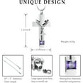 thumbnail image 2 of 3 Pack Crystal Heart Cross Cylinder Urn Necklaces for Ashes Cremation Jewelry Keepsake for Women Men Crystal Funeral Memorial Pendant Gift, 2 of 7