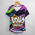 thumbnail image 6 of The Loud House Women's Shirt V-Neck Breathable Short-Sleeve T-Shirt Casual Fashion Tee Soft & Trendy Blouse 4XL, 6 of 8