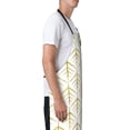 thumbnail image 3 of Bingfone White And Gold Geometry Apron Gifts For Men, Women Professional Grade Chef Apron For Kitchen,Bbq & Grill, 3 of 9