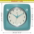 thumbnail image 3 of Infinity Instruments Retro Square Turquoise Wall Clock, 9.25", 3 of 7