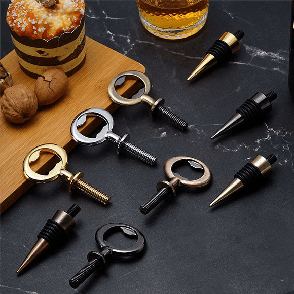 20 Pcs Metal Opener & Wine Stopper Blank Stainless Steel Flat Opener Inserts Kit Beer Opener Hardware