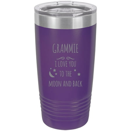 

Grammie - I love you to the Moon and Back Stainless Steel Engraved Insulated Tumbler 20 Oz Travel Coffee Mug Purple