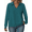 Peacock Blue, variant on NISVIYA Fall Long Sleeve V Neck Shirts for Women Plus Size Loose Fit Tops Flattering Pullover Ladies Work Polo Sweatshirts