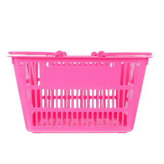 Multiuse Hand Woven Plastic Wicker Basket with Divider for Organizing,Rustic Farmhouse Bathroom Decor,Countertop Organizer Storage,14.4x6.1x4.3inches