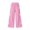 A Pink, variant on HAOTAGS Girls Wide-Leg Pants Stretchy Waist Bow Detail Lightweight Breathable Loose Pants Hot Pink Size 11-12Years