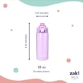 thumbnail image 5 of Zak Designs 25oz Durable Plastic Jubilation Water Bottle with Push Button Locking Lid and Built-in Carry Handle, Purple, 5 of 7