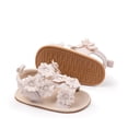 thumbnail image 5 of Splozh Newborn Shoes for Girls Baby/Toddler Walking Sandals Flat Sole Open Toe with Flower for Indoor Outdoor Wear Beige,US 3, 5 of 9