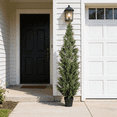 thumbnail image 2 of 6FT Artificial Cypress Tree Tall Fake Topiary Cypress Tree Realistic Indoor Outdoor Plants for Home Decor Housewarming Gift, 2 of 8