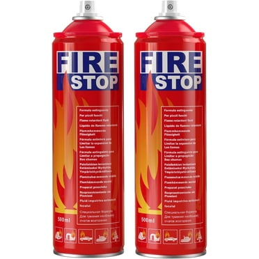 Fire Extinguisher 2-Pack with Mounting Bracket for Home, Kitchen, Grill - Portable Small A, B, C, K Extinguishing Aerosol Spray - 8-in-1 - Prevents Reignition.