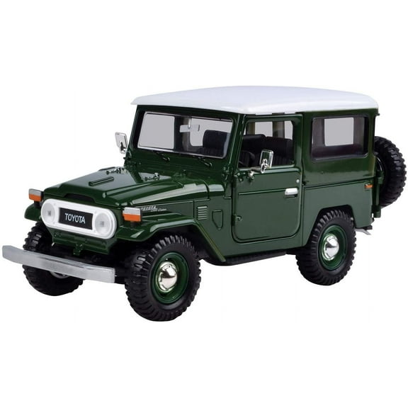 TOYOTA FJ40 DARK GREEN WITH WHITE TOP 1:24 SCALE BY MOTORMAX 79323