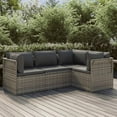 thumbnail image 1 of vidaXL Ensemble de Salon de Jardin 4 Pcs avec Coussins Gris Poly Rotin, 1 of 5