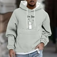 thumbnail image 2 of FDGIU Men's Oversized Hooded Sweatshirt - 2025 Fall Fashion Athleisure, Breathable Long Sleeve Pullover for Gym/Casual Wear, Loose Fit Streetwear, 2 of 5