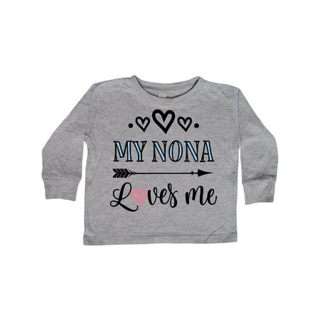 

Inktastic My Nona Grandma Loves Me Girls Gift Toddler Toddler Girl Long Sleeve T-Shirt