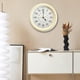 thumbnail image 5 of Reloj de pared decorativo silencioso y ligero con números arábigos grandes para colgar. Blanco, 5 of 9