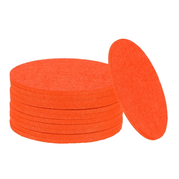 Felt Drink Coasters, 3 Inch Coffee Cup Coasters Protect Furniture and Table from Home Bar Use Orange