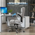 thumbnail image 6 of Executive Office Chair, Velvet Ergonomic Comfy Desk Chair, High Back Computer Chair with Adjustable Tilt Angle and Flip-up Arms (Grey, Without Footrest), 6 of 7