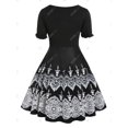 thumbnail image 2 of Talla grande Bowknot Tribal Print Flare Vestido Rosegal vestidos vintage tallas grandes, 2 of 5