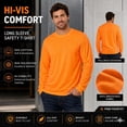 thumbnail image 4 of Gildan Hign Visibility Unisex Safety Cotton Long Sleeve Work T-Shirt, Pack Of 2 (Safety Orange, 2XL), 4 of 9