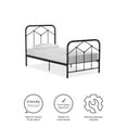 Novogratz Francis Farmhouse Metal Bed, Twin Bed Frame, Black