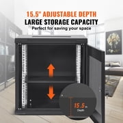 BENTISM 12U Wall Mount Network Server Rack Cabinet Enclosure 15.5'' Deep Door Lock