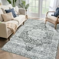 thumbnail image 2 of Hasoo 8' x 10' Area Rug for Living Room Boho Vintage Rug Non Slip Throw Rugs Floral Bedroom Rug, Gray, 2 of 5