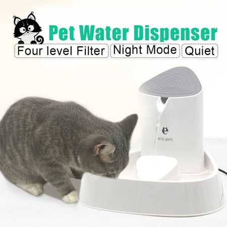 [Queit, Four-level Filter Function] Electric Drinker Water Dispenser with Led Lamps , Cats & Dogs Feeding Water and