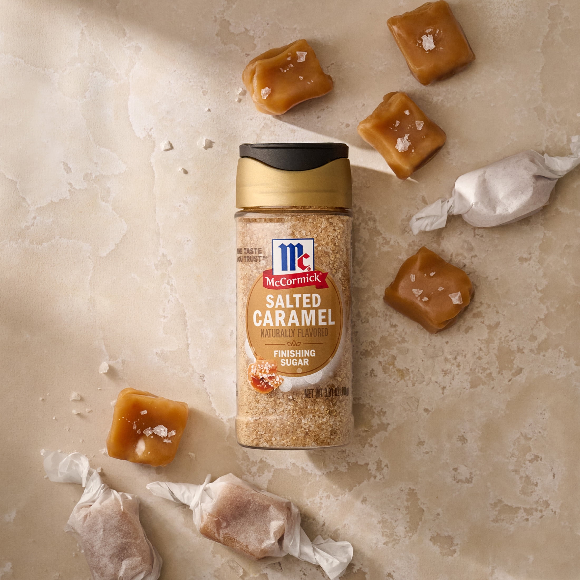 (3 pack) McCormick Salted Caramel Finishing Sugar, 3.81 oz Bottle