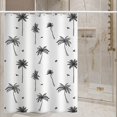 thumbnail image 1 of 180x180cm Cortina de ducha de árbol de coco Paisaje hawaiano Cortina de baño Isla Cortina de ducha de árbol de coco Cortina decorativa de baño simple Waterp, 1 of 4