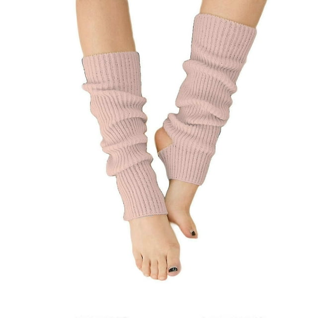 Women Winter Extra Soft Over Knee High Footless Knitted Stirrup Leg Warmers For Yoga Ballet Dance