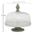 thumbnail image 3 of DecMode 11.75"W, 11.75"H Glass Contemporary Cake Stand, White, 1 - Piece, 3 of 9