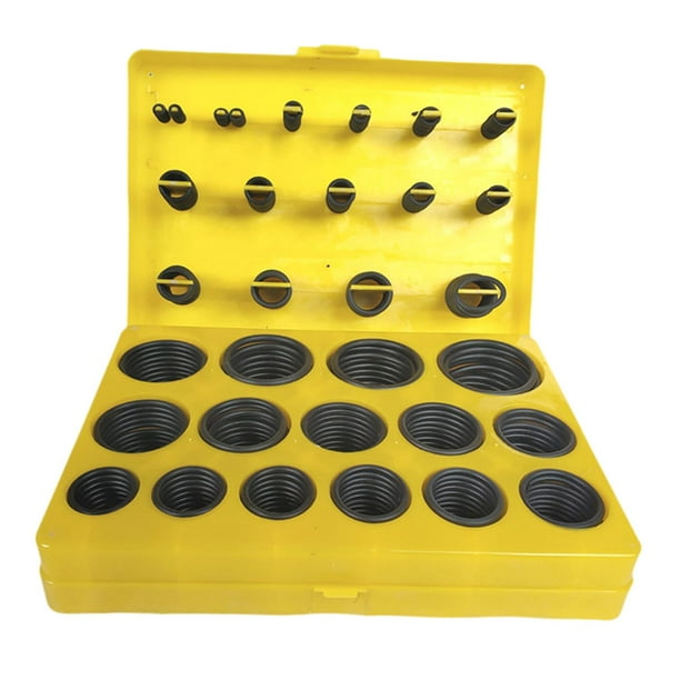 Kit Surtido de Juntas Tóricas Métricas Genéricas, 30 Tamaños Diferentes para Equipos Eléctricos, Rodamientos Flexibles con Caja de Almacenamiento Caja Amarilla 366uds