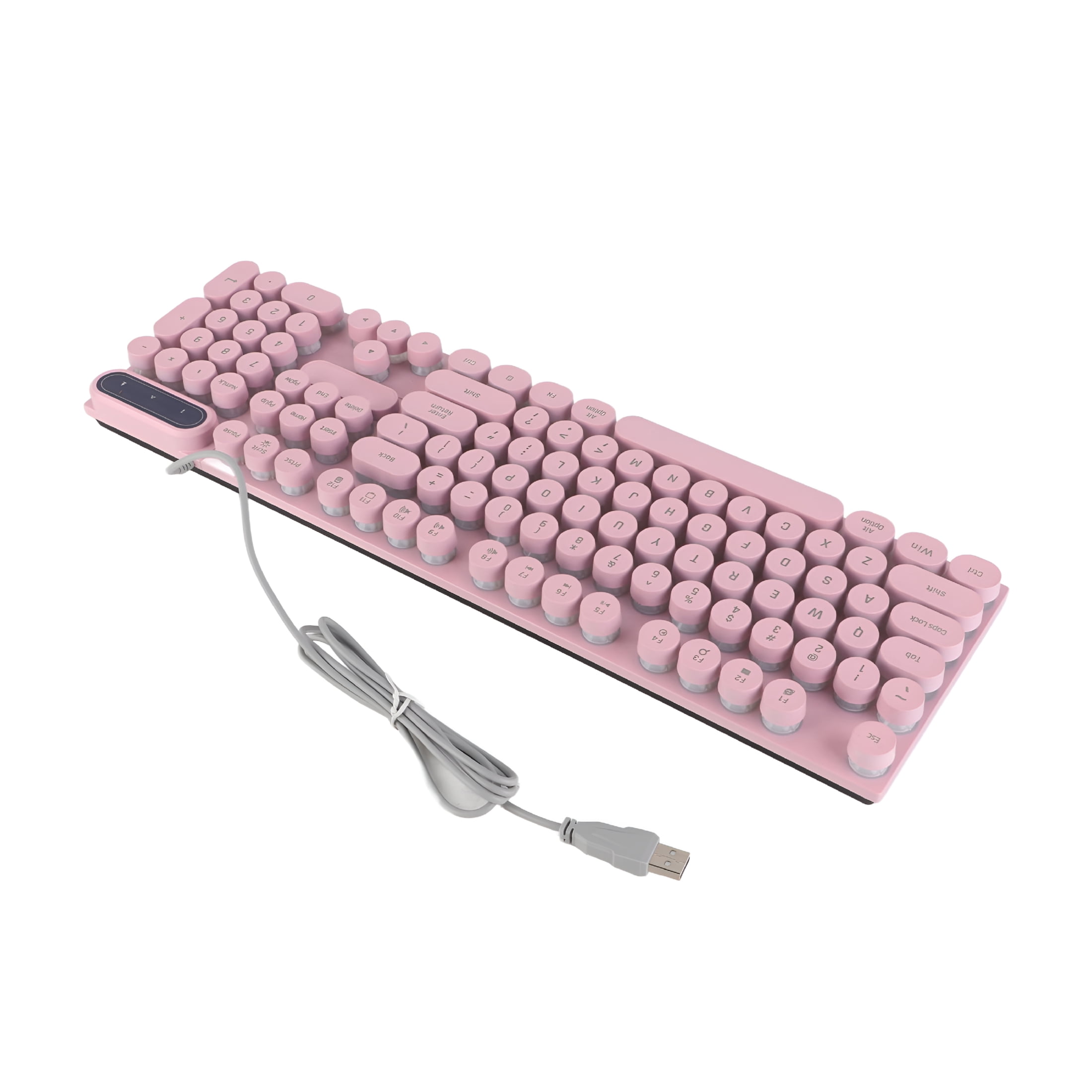 GJX 104-Key Wired Gaming Keyboard,Backlit,Ergonomic,Foldable,Ergonomic Keyboard for Desktop&Laptop Gamers,Pink Keyboard
