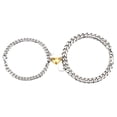 thumbnail image 3 of 2pcs Magnet Lovers Bracelet for Couples Gold Heart Charm Pendant Bracelets, 3 of 9