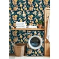 thumbnail image 4 of Vintage Peel and Stick Wallpaper Cute Bunnies Chicks Spring Flowers Dark Blue Wall Mural 17.7in x 9.8ft Self Adhesive Removable Wall Paper Renter Friendly Wallpaper for Nursery Bedroom Cabinets, 4 of 8