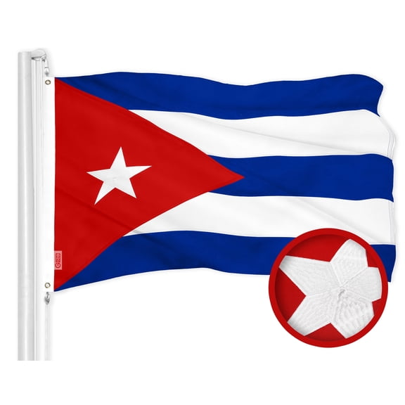 G128 Cuba Cuban Flag | 3x5 Ft | ToughWeave Series Embroidered 300D Polyester | Country Flag, Embroidered Design, Indoor/Outdoor, Brass Grommets