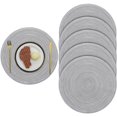 thumbnail image 1 of 38cm/15 inch Woven Round 6 pcs Coasters Non-slip, Silver, 1 of 5