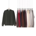 thumbnail image 3 of 420G Earth Tone Crew Neck Pullover Sweatshirt, Heavyweight Long-Sleeved Loose-Fitting Versatile Top for Spring and Autumn, 3 of 4