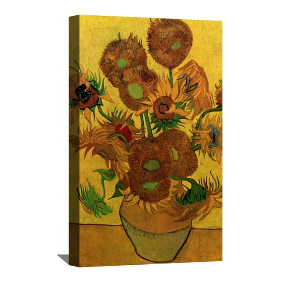 Vincent Van Gogh Painting Van Gogh Still Life Vase with Fifteen Sunflowers Canvas Wall Art