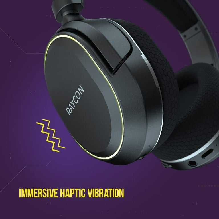 Raycon The Gaming Bluetooth Wireless Headphones 5.0 with Built in Retractable HD Mic Deep Space Black