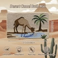 thumbnail image 2 of Bathroom Rug Mat 20x31, Ultra Absorbent Microfiber Shaggy Door Mat, Desert Oasis Sunset Fluffy Rug with Camel & Palm Tree, Quick Dry Bath Carpet for Toilet Bathtub Bedroom, 2 of 9