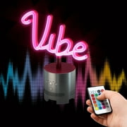 Atomi neonboom LED Color-Changing Vibe Neon with Bluetooth Speaker, Multiple Color Options and Lighting Modes, 5W Hi-Fi Bluetooth Speaker