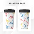 thumbnail image 4 of Portable Thermos Cup Coffee Cup 6.9×3.4in Invisible Ring Easy To Carry For Car Cafe Office Home Playful Thin Cartoon Primary Color Ribbon Bow Pattern, 4 of 8