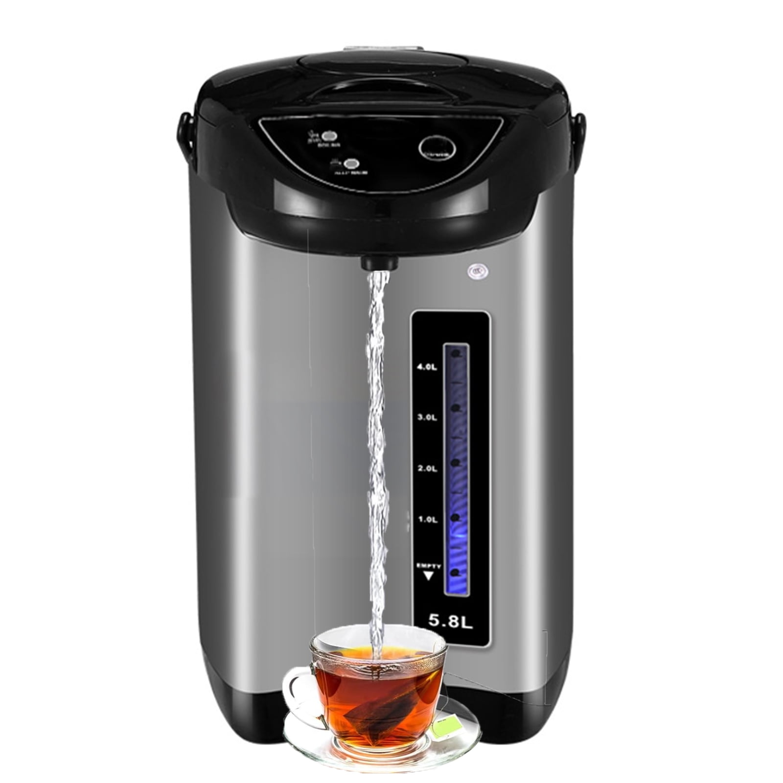 Water Boiler and Warmer, 5.8L Stainless Steel Electric Hot Water Pot with 3 Modes, Electric Hot Pot Kettle Hot Water Dispenser, Electric Thermos for Coffee & Tea, Black