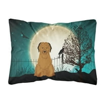 Carolines Treasures BB2272PW1216 Halloween Scary Briard Brown Canvas Fabric Decorative Pillow, 12H x16W, multicolor