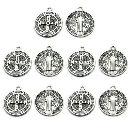 Medalla De San Benito Medal Saint Benedict Medallion Charm Pendant Necklace