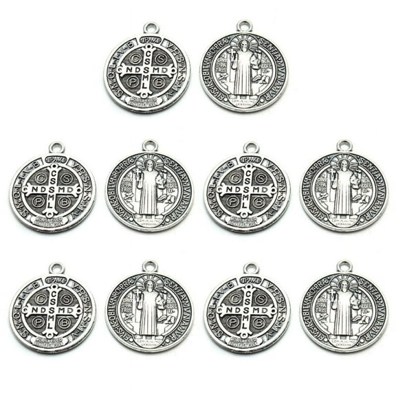 YEUHTLL Medalla De San Benito Medal Saint Benedict Medallion Charm Pendant Necklace