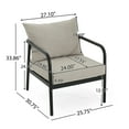 thumbnail image 3 of Aluminum Outdoor Club Chairs with Padded Cushions, Beige+Black, Set of 2, 3 of 9
