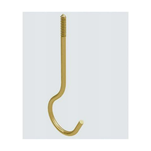 National Hardware N275-214 Ceiling Hook, Brass, 25-Lb. Load, 6 In. - Quantity 5